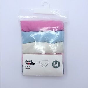 Deal Worthy 5 Pack Girl’s Briefs - Medium